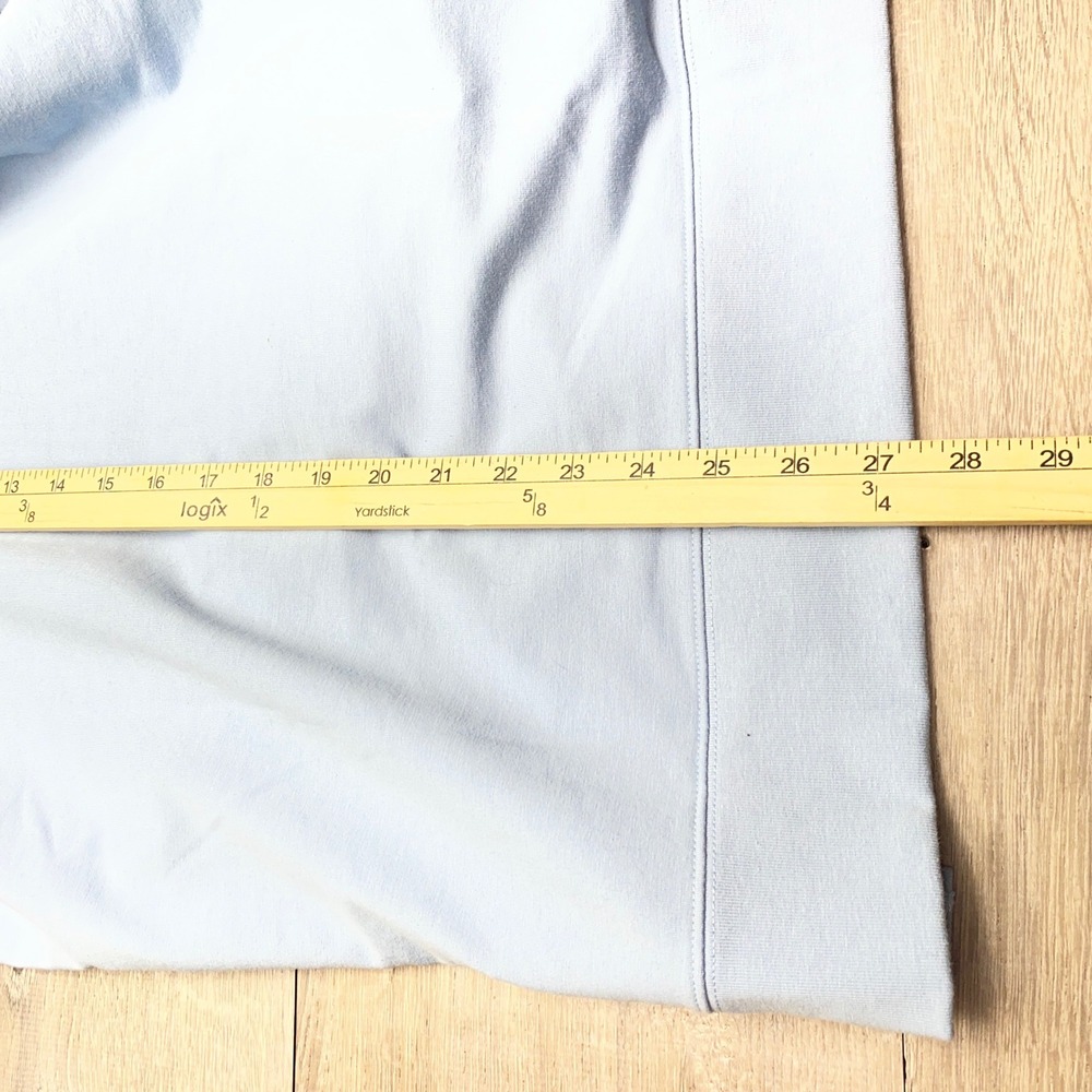 Cuts Hoodie Split-Hem Mens Medium Light Blue Polyester Cotton Blend Pullover - Picture 9 of 9